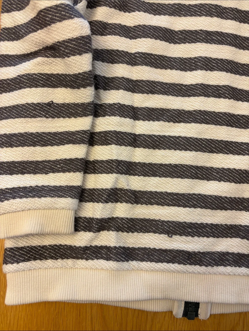 Kids Striped Hooded Zip Jacket - Cream & Brown Age 5-6 years
